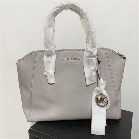 michael kors riley large satchel pearl grey|Michael michael kors riley large satchel .